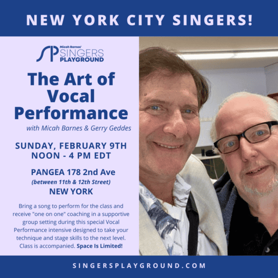 Singers Playground NYC Workshop February 2025